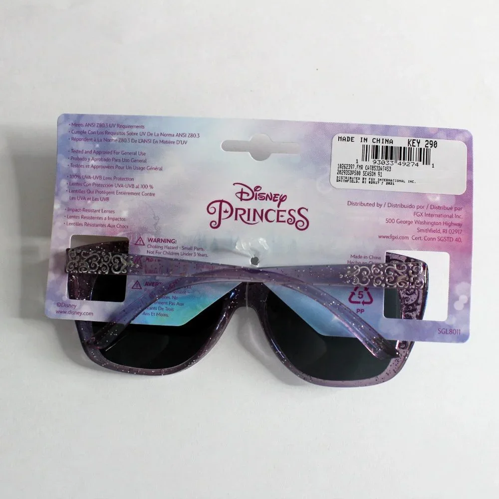 Disney Princess Girl's Sunglasses Youth Girl 3+ Purple Silver 100% UVA